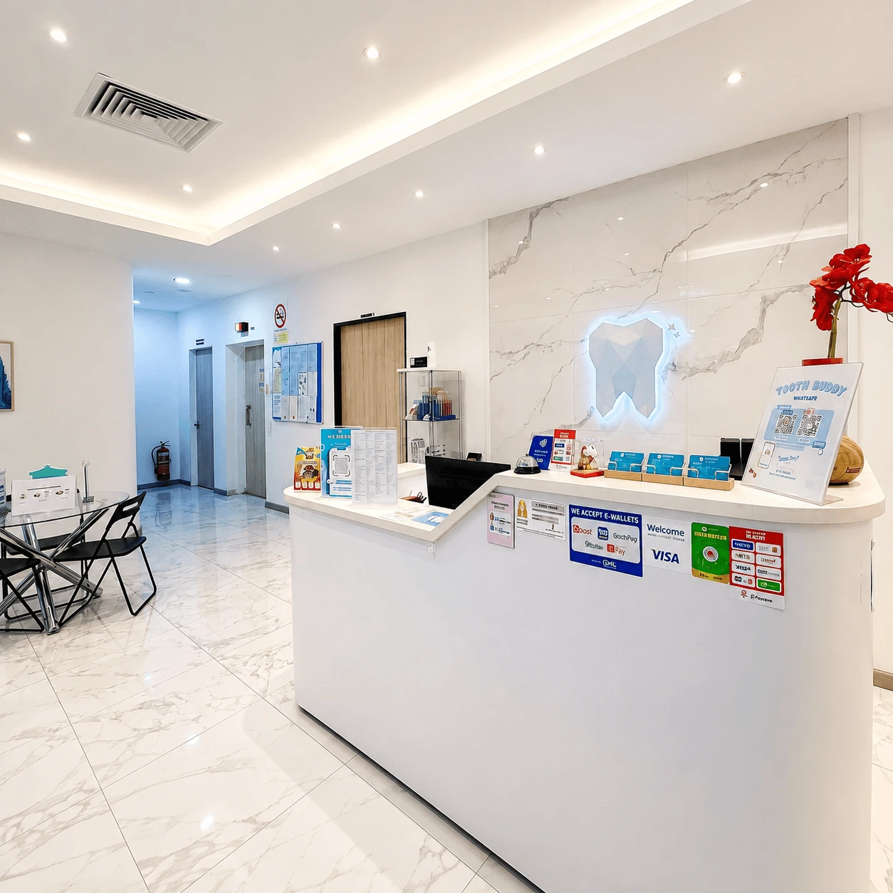 Reception counter at Tooth Buddy Dental Clinic Quayside Mall