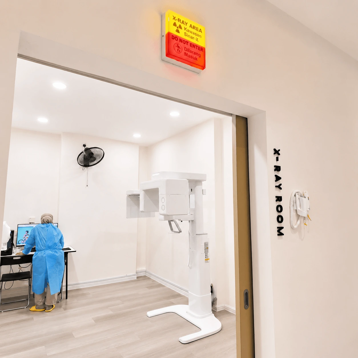 Entrance to the X-ray room at Tooth Buddy Dental Clinic Bandar Sungai Long